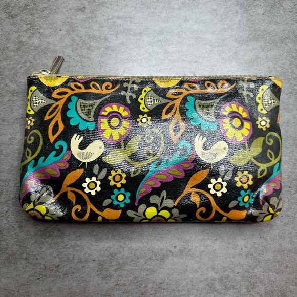 Fossil Black Floral Multicolor Zip Wristlet - Picture 3 of 4